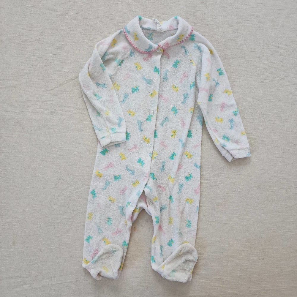 Vintage Animals Terrycloth Pajamas 18-24 months
